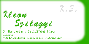 kleon szilagyi business card
